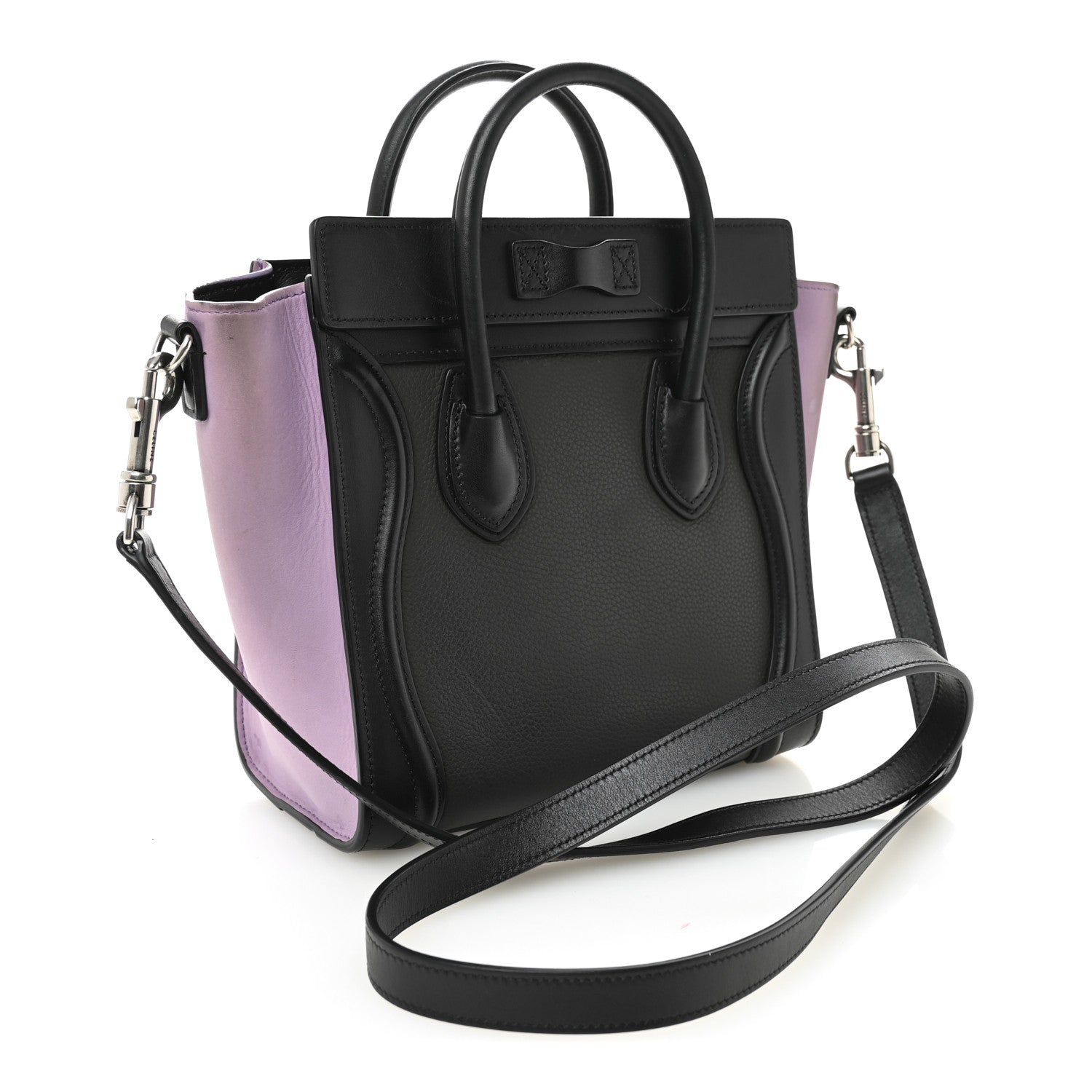 Celine Baby Grained Calfskin Nubuck Tri-color Nano Luggage Anthracite 3 of 12