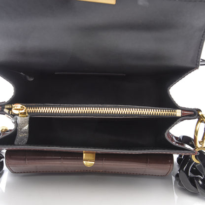 Marc Jacobs Calfskin Crocodile Embossed Uptown Shoulder Bag Brown 5 of 8