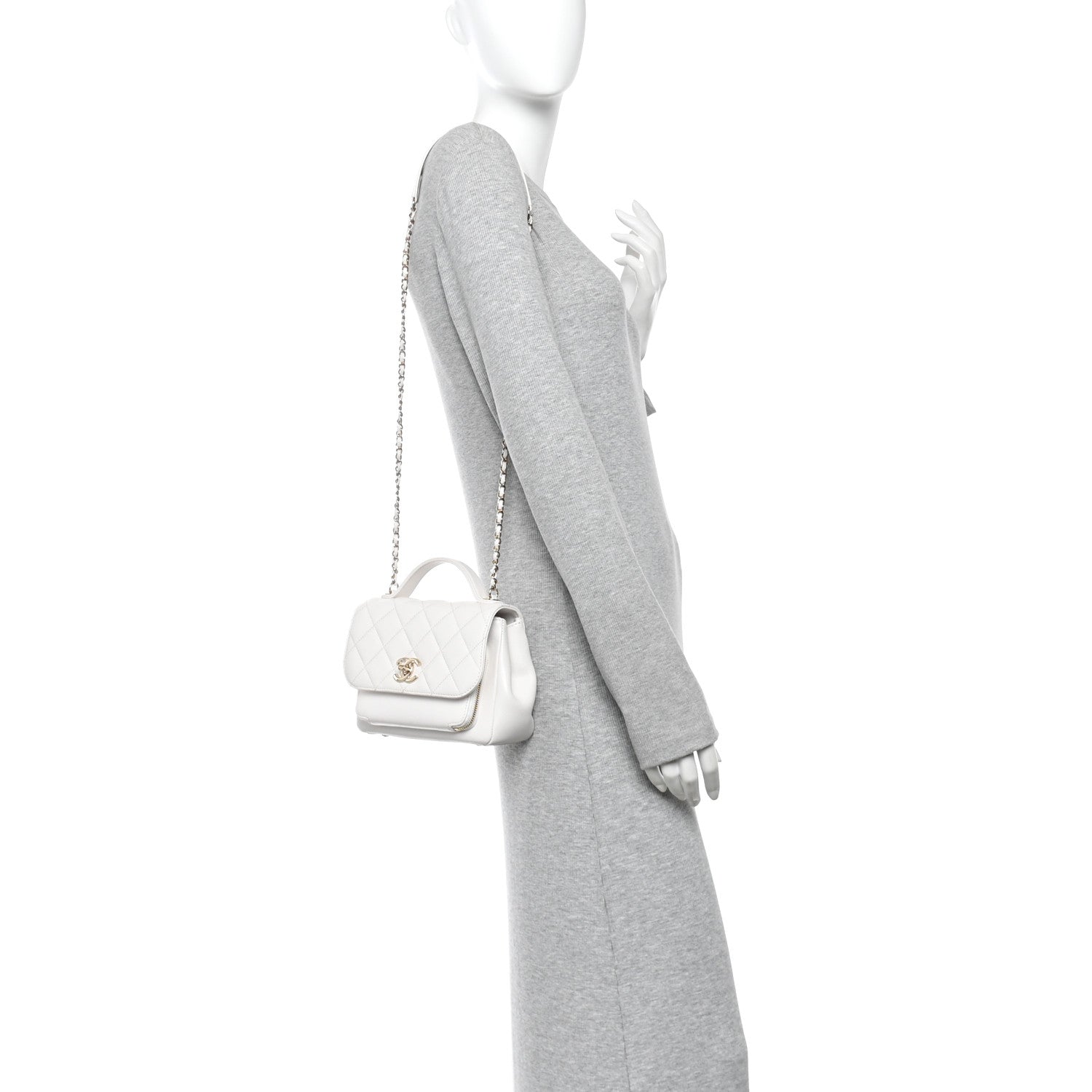Chanel Caviar Quilted Small Business Affinity Flap White 2 of 13