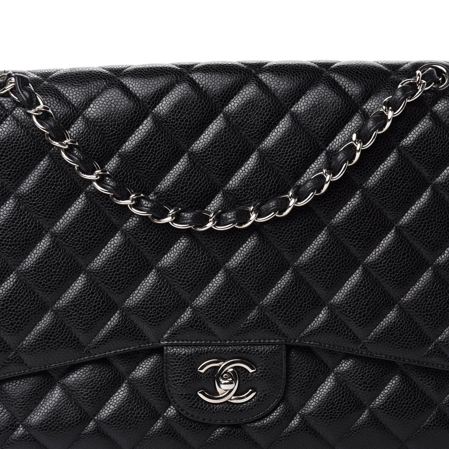 Caviar Quilted Maxi Single Flap Black