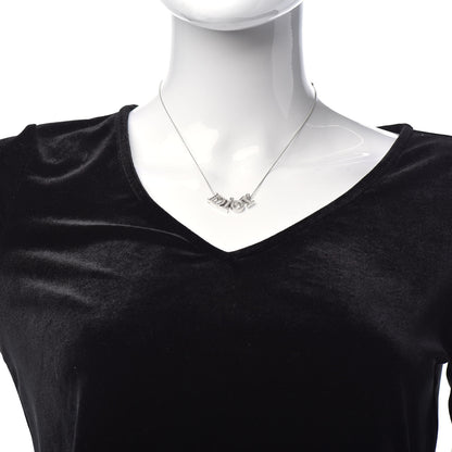 Christian Dior Metal Logo Necklace Silver 2 of 5