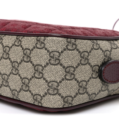 Gucci Monogram GG Mignon Textured Dollar Calfskin GG Supreme Monogram Quilted Small Crossbody Bag  Burgundy Beige Ebony 10 of 10