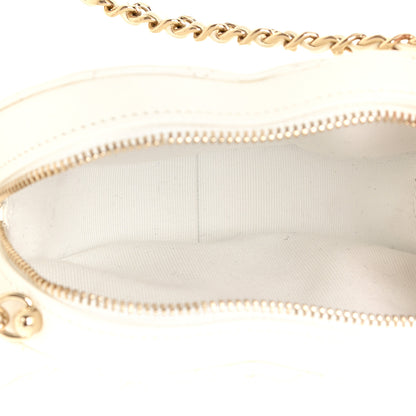 Chanel Lambskin Quilted CC In Love Heart Clutch With Chain White 5 of 12