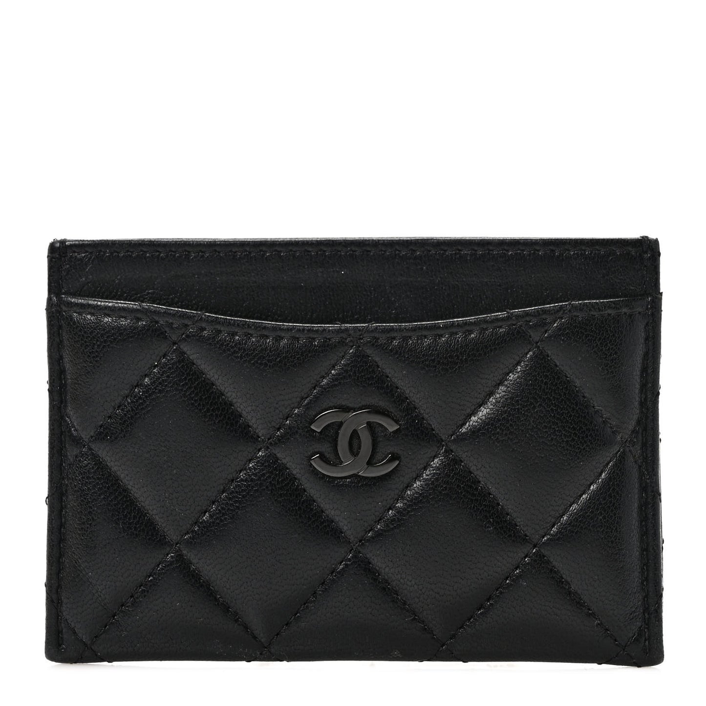 Lambskin Quilted Card Holder So Black