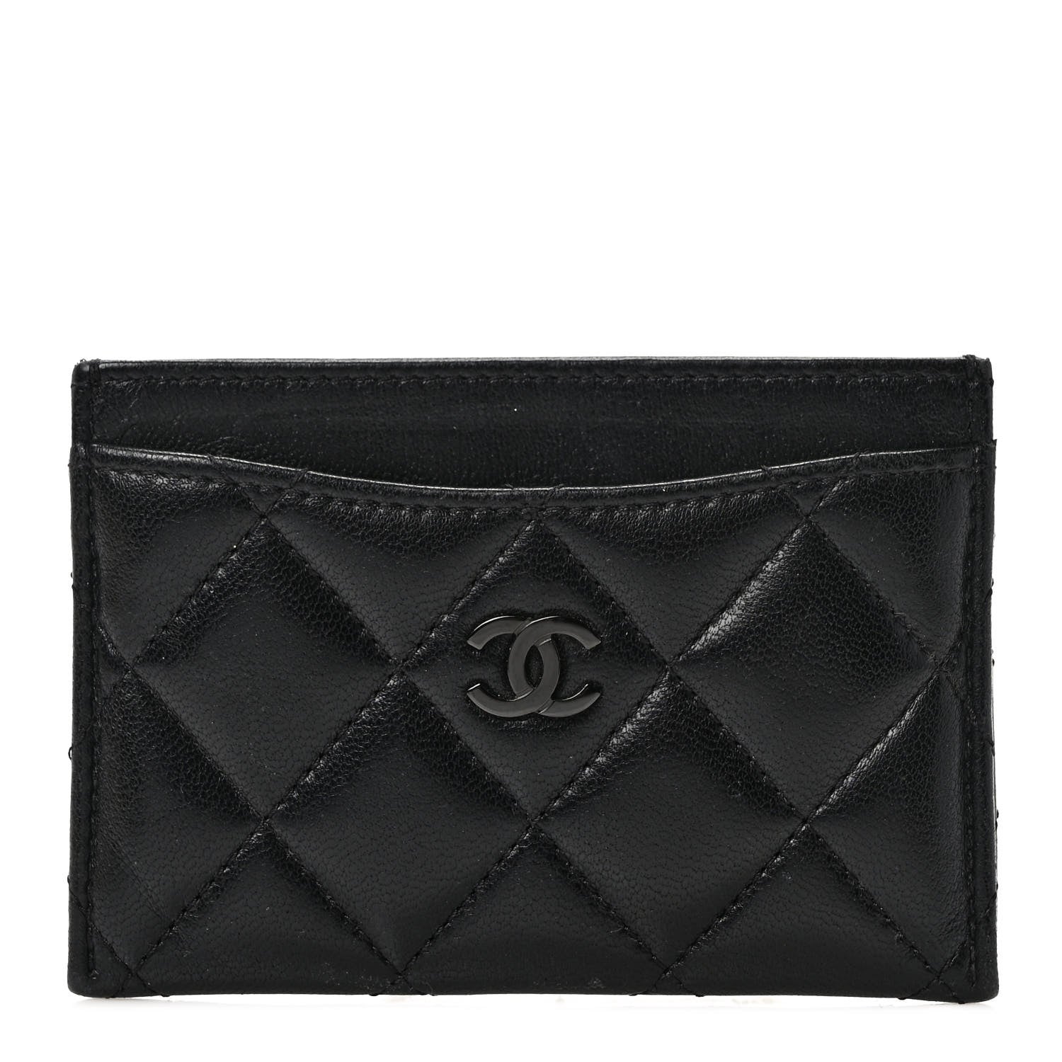 Chanel Lambskin Quilted Card Holder So Black 1 of 8