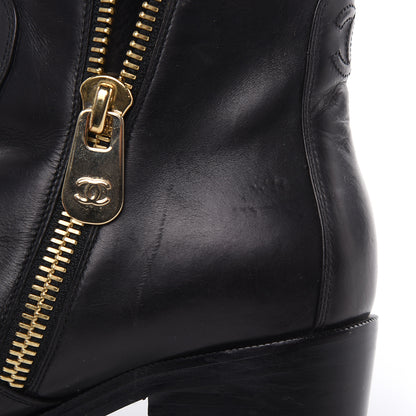 Chanel Calfskin Double Zip Short Boots 36.5 Black 9 of 14