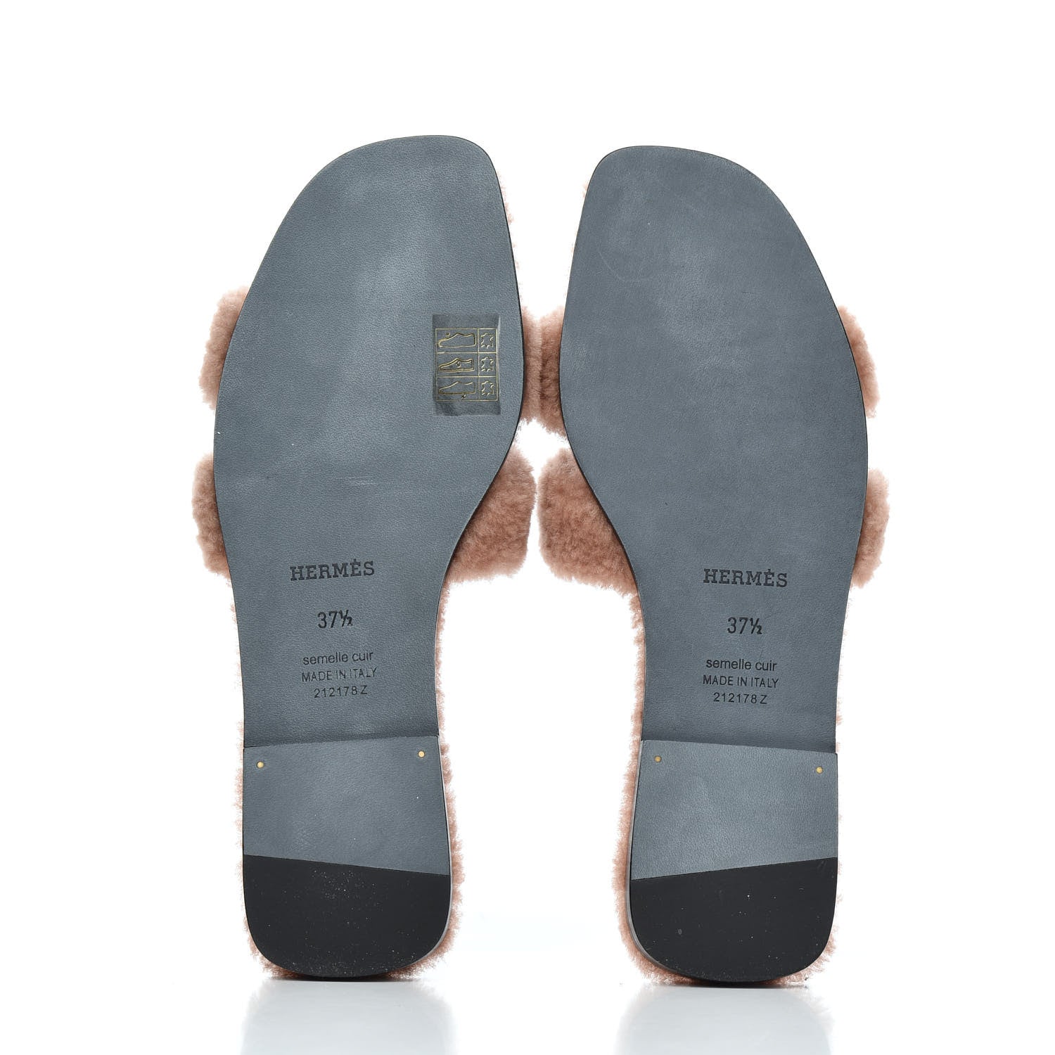Hermes Woolskin Oran Sandals 37.5 Rose Aube 5 of 10