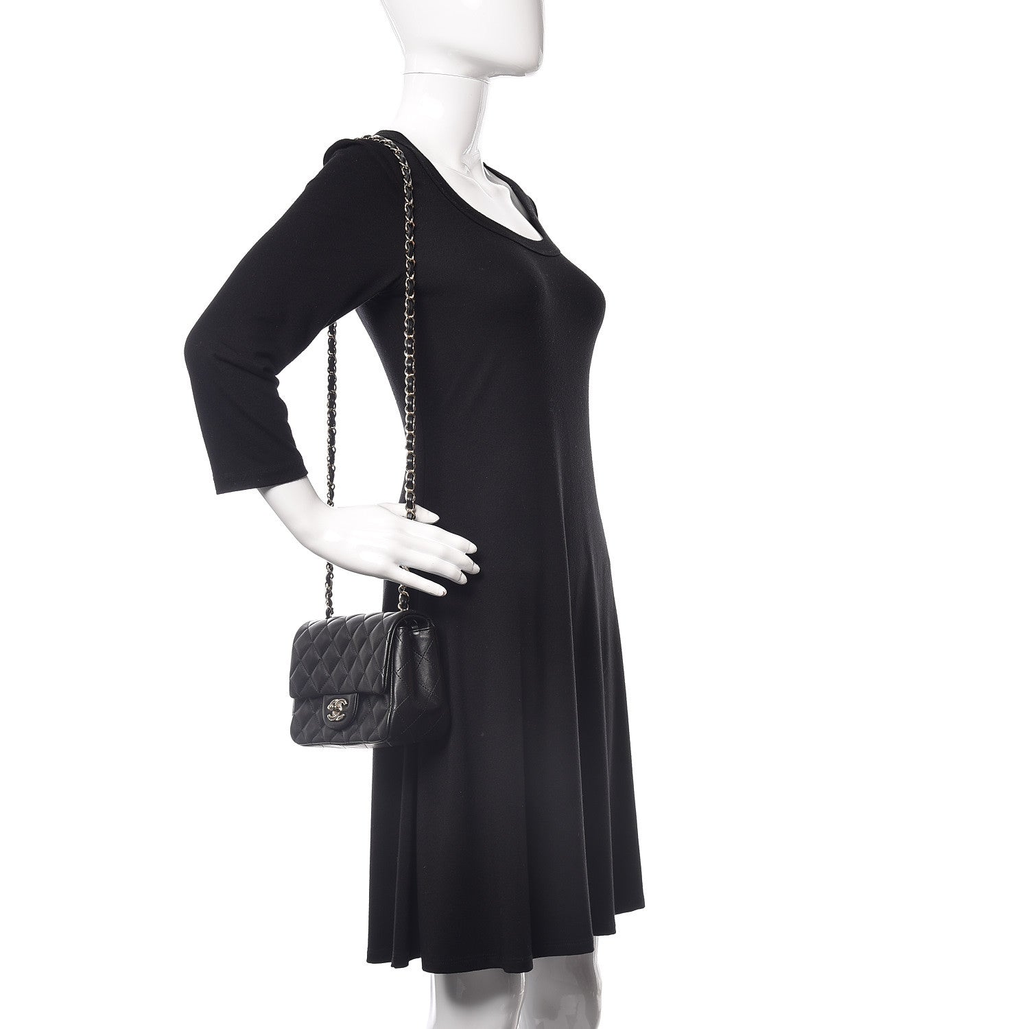 Chanel Lambskin Quilted Mini Square Flap Black 2 of 10
