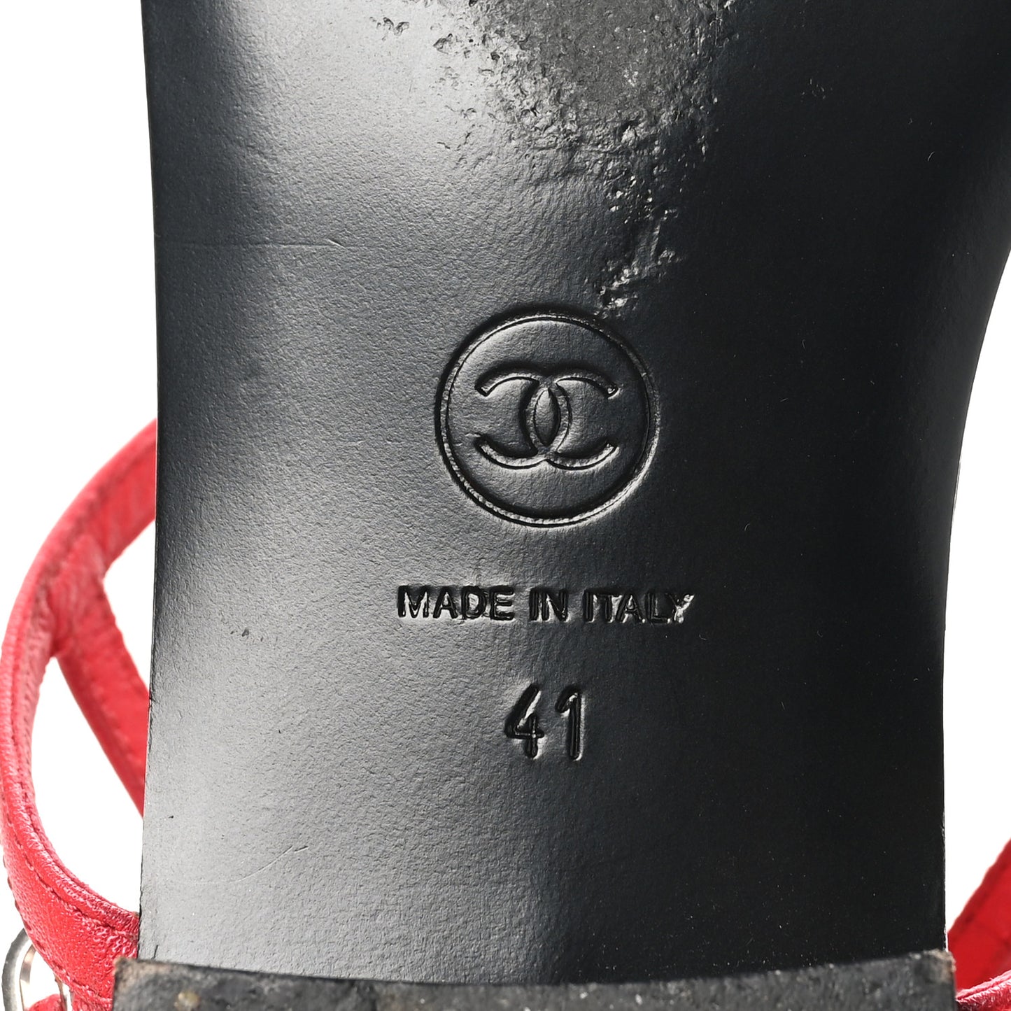 Lambskin CC Thong Sandals 41 Red