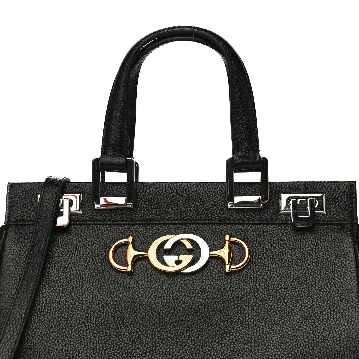 Gucci Grainy Calfskin Small Zumi Top Handle Bag Black 9 of 11