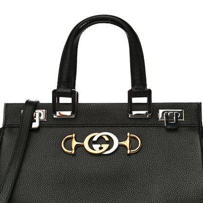 Gucci Grainy Calfskin Small Zumi Top Handle Bag Black 9 of 11