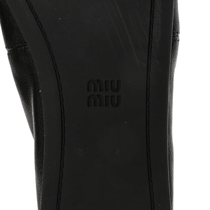 Miu Miu Nappa Ruched Ballerina Flats 37.5 Black 7 of 9