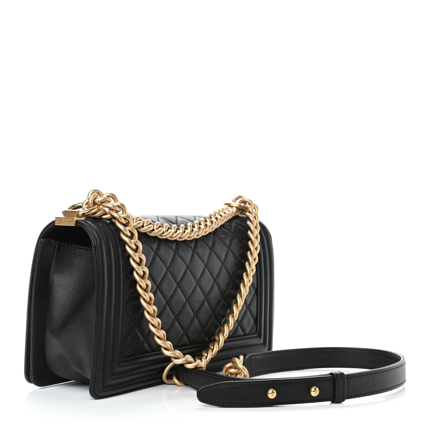 Caviar Quilted Medium Boy Flap Black