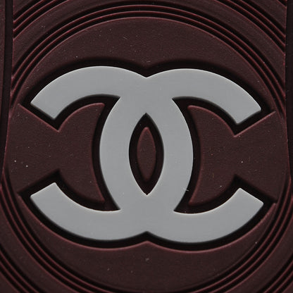 Chanel Lambskin Tweed Chain CC Sneakers 35 Burgundy Navy White 7 of 8