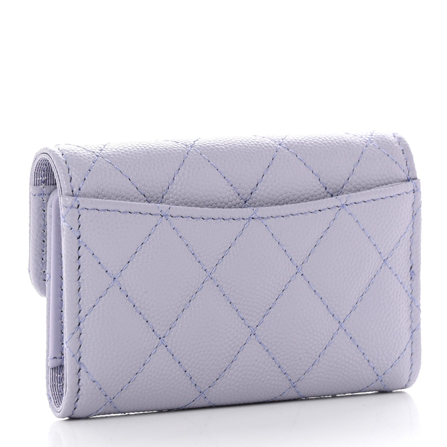 Caviar Quilted Classic 4 Key Holder Wallet Light Purple