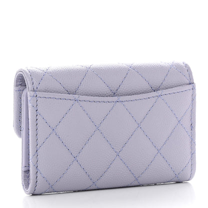 Chanel Caviar Quilted Classic 4 Key Holder Wallet Light Purple 3 of 9