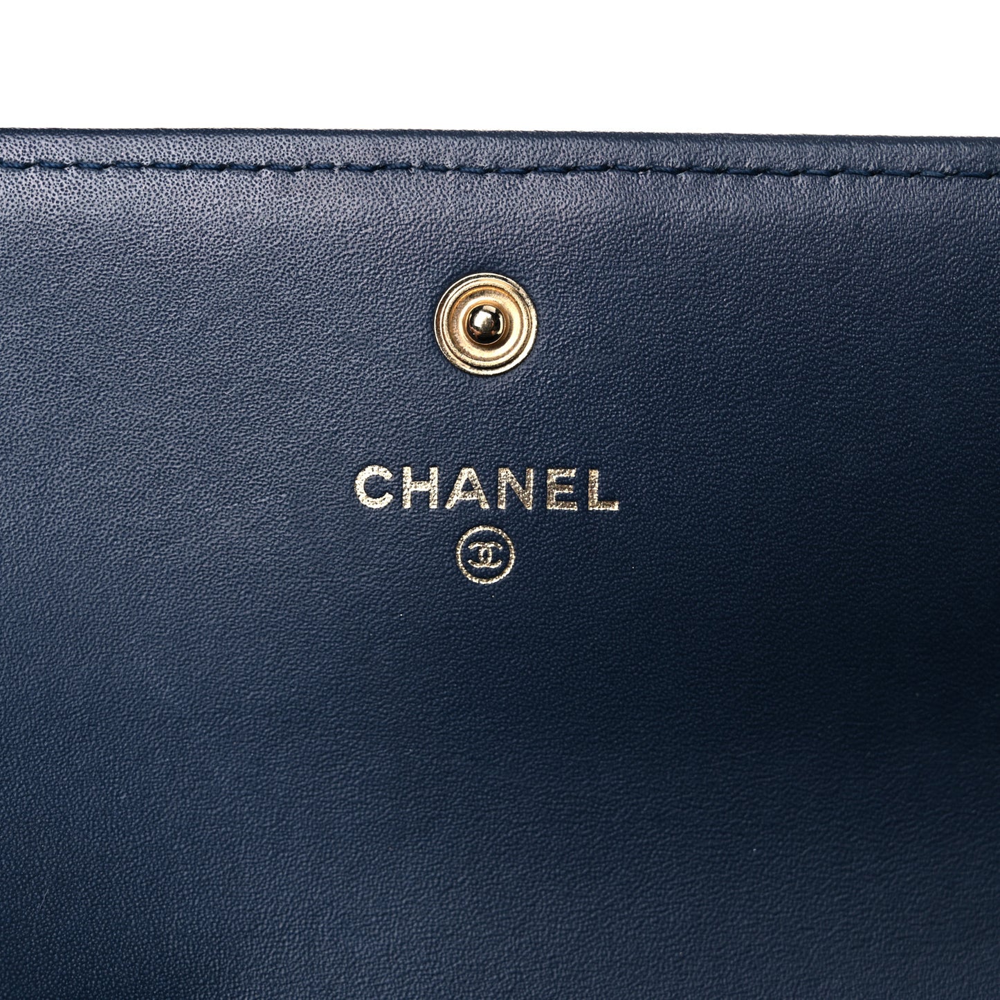 Caviar Quilted Large Boy Gusset Flap Wallet Blue