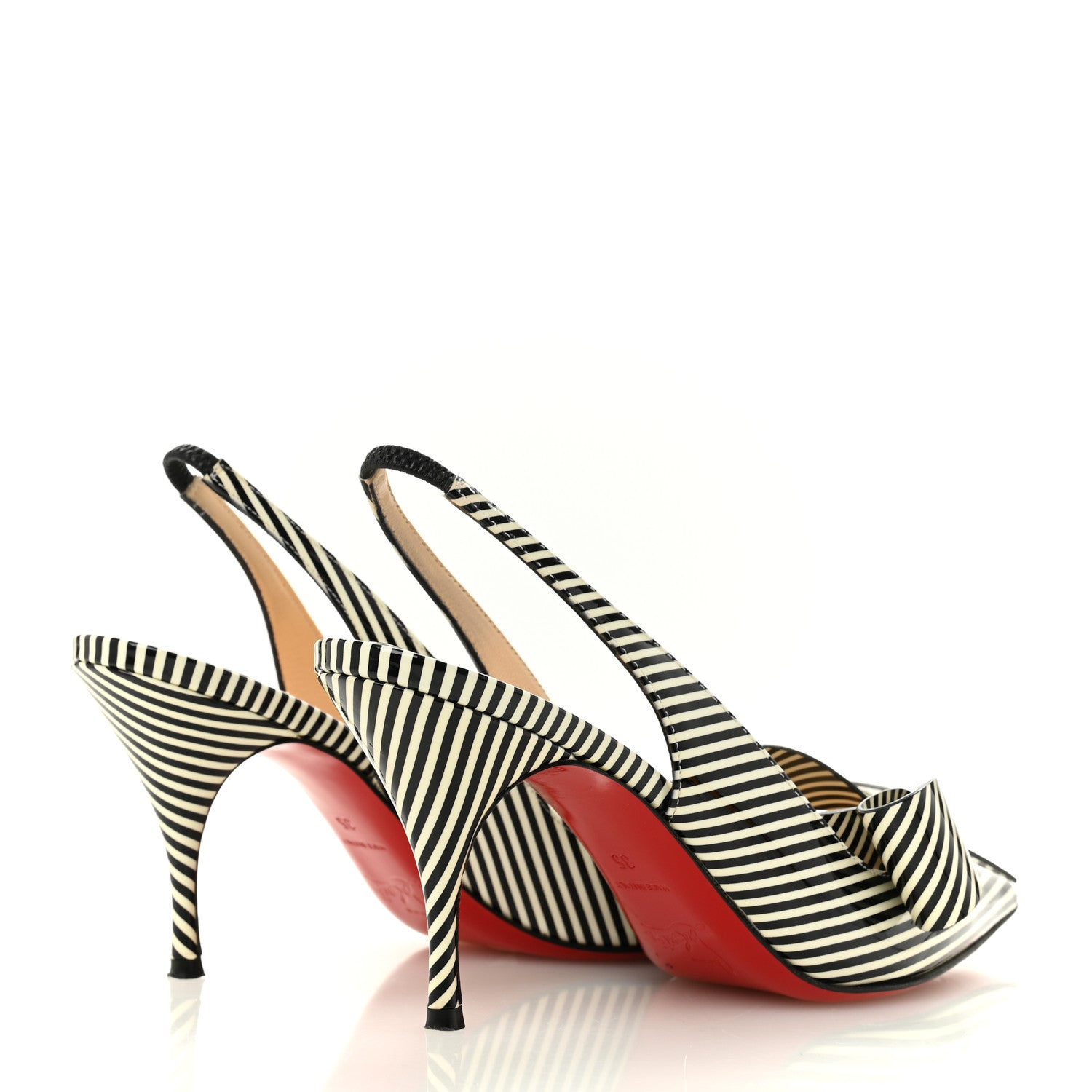 Christian Louboutin Patent Stripes Clare Nodo 80 Pumps 35 Black
