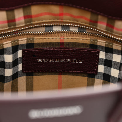 Burberry Grainy Calfskin House Check Small Banner Tote Mahogany Red 6 of 14