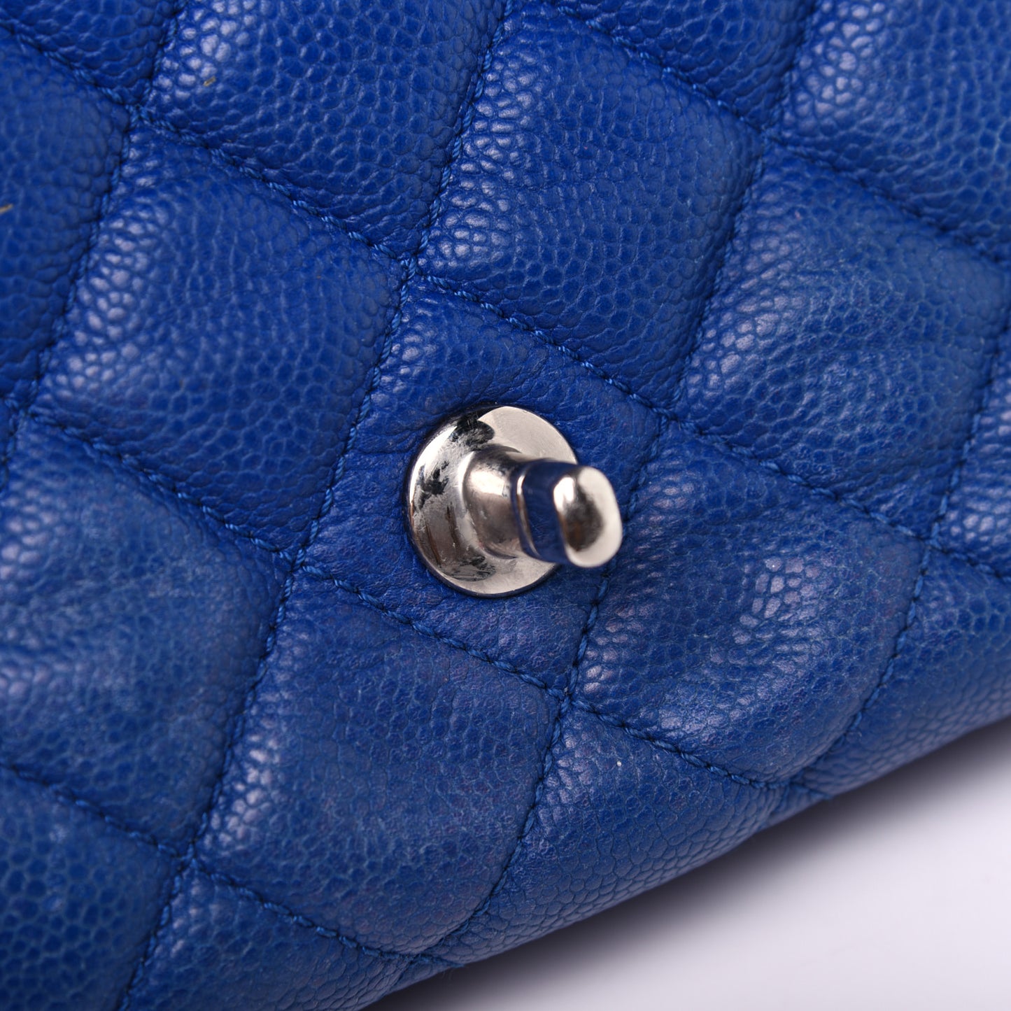 Caviar Quilted Jumbo Easy Flap Blue