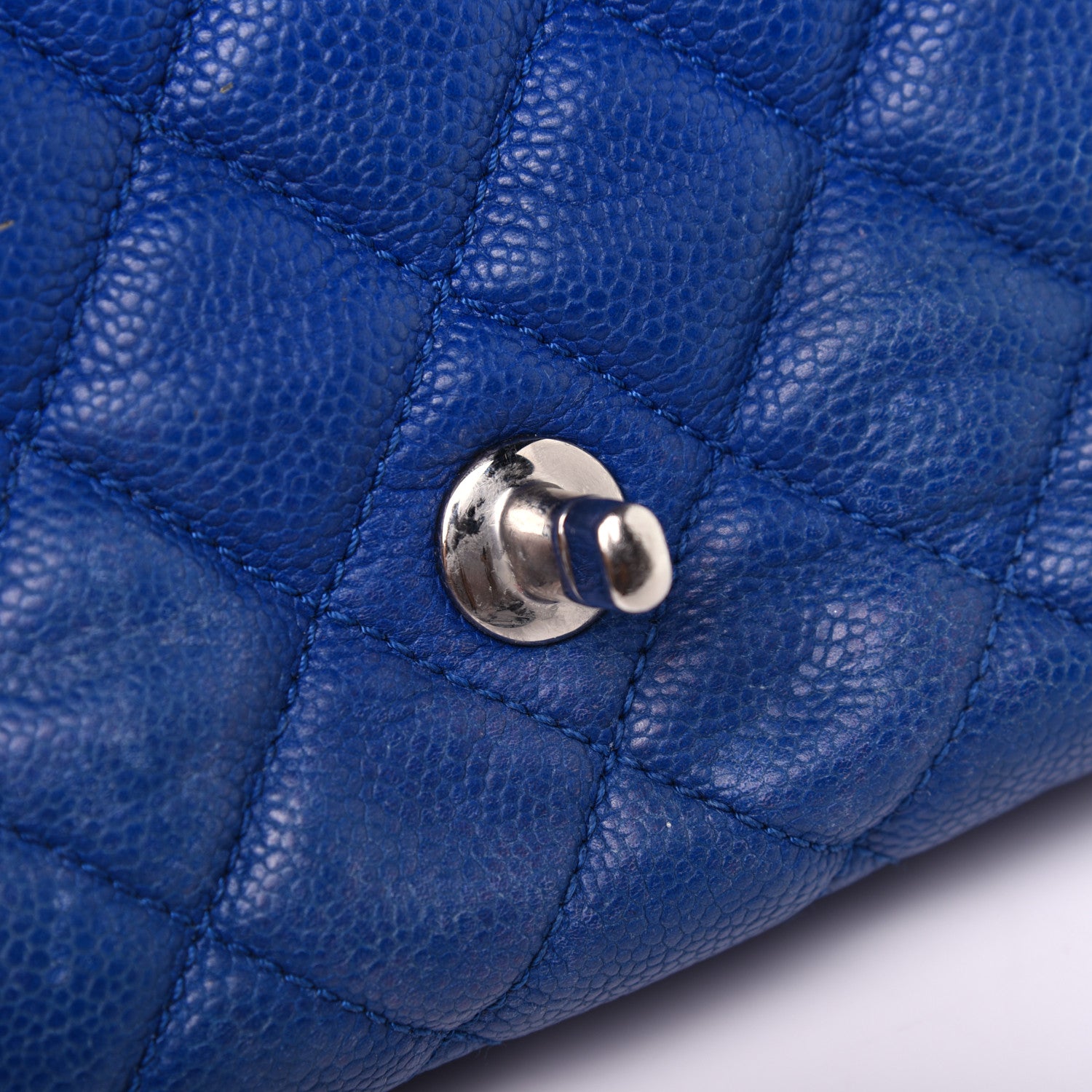 Chanel Caviar Quilted Jumbo Easy Flap Blue 21 of 35