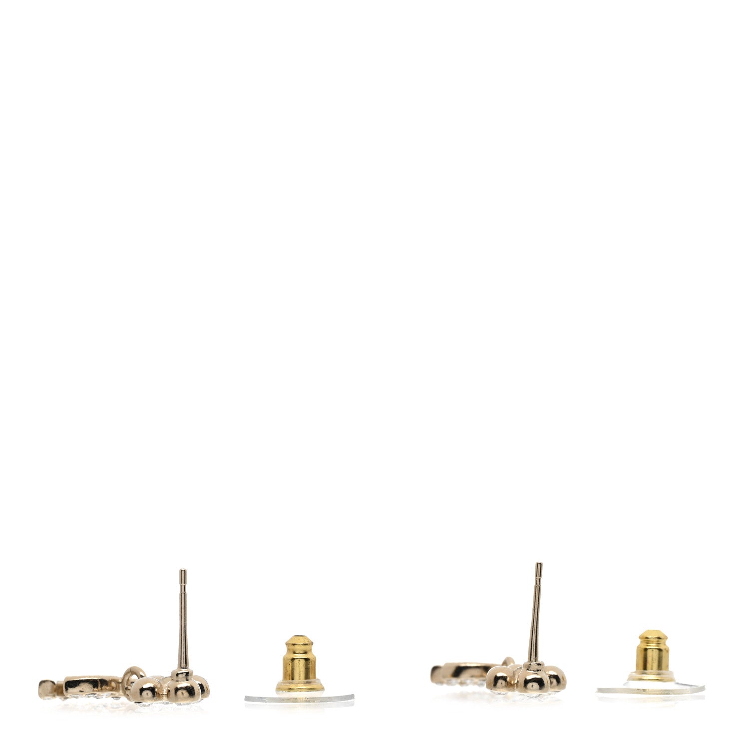 Chanel Crystal CC Cross Drop Earrings Gold 2 of 4