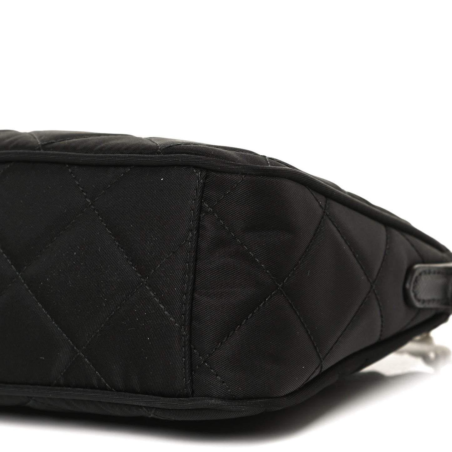 Nylon Tessuto Impuntu Quilted Crossbody Bag Black