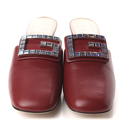 Gucci Malaga Kid Crystal Square G Madelyn Mules 39.5 Romantic Cerise 2 of 9