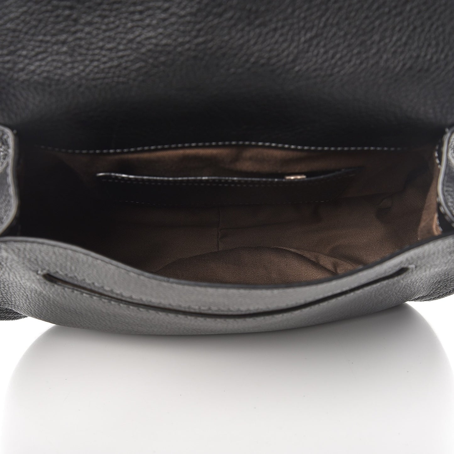 Grained Calfskin Medium Marcie Saddle Bag Black