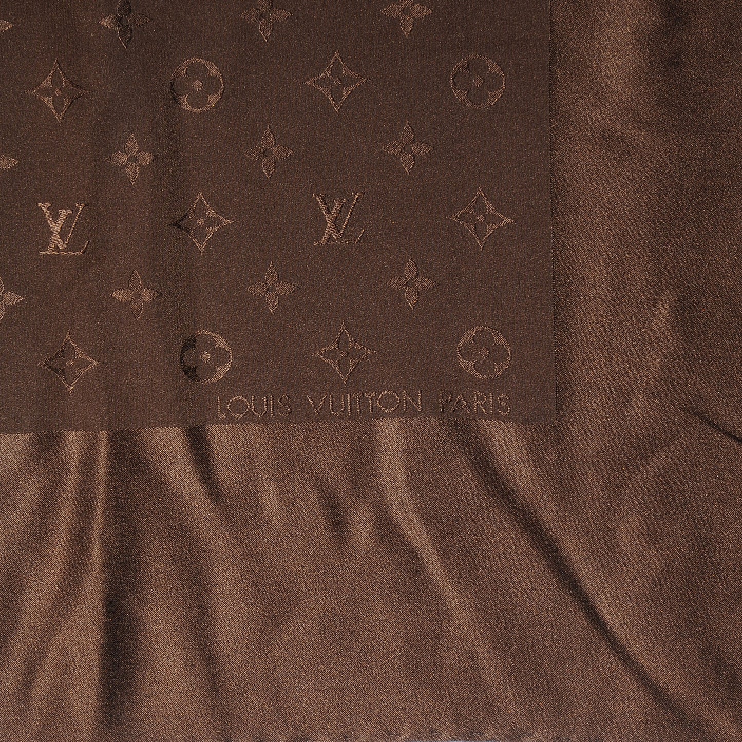 Silk Monogram Monaco Scarf Brown