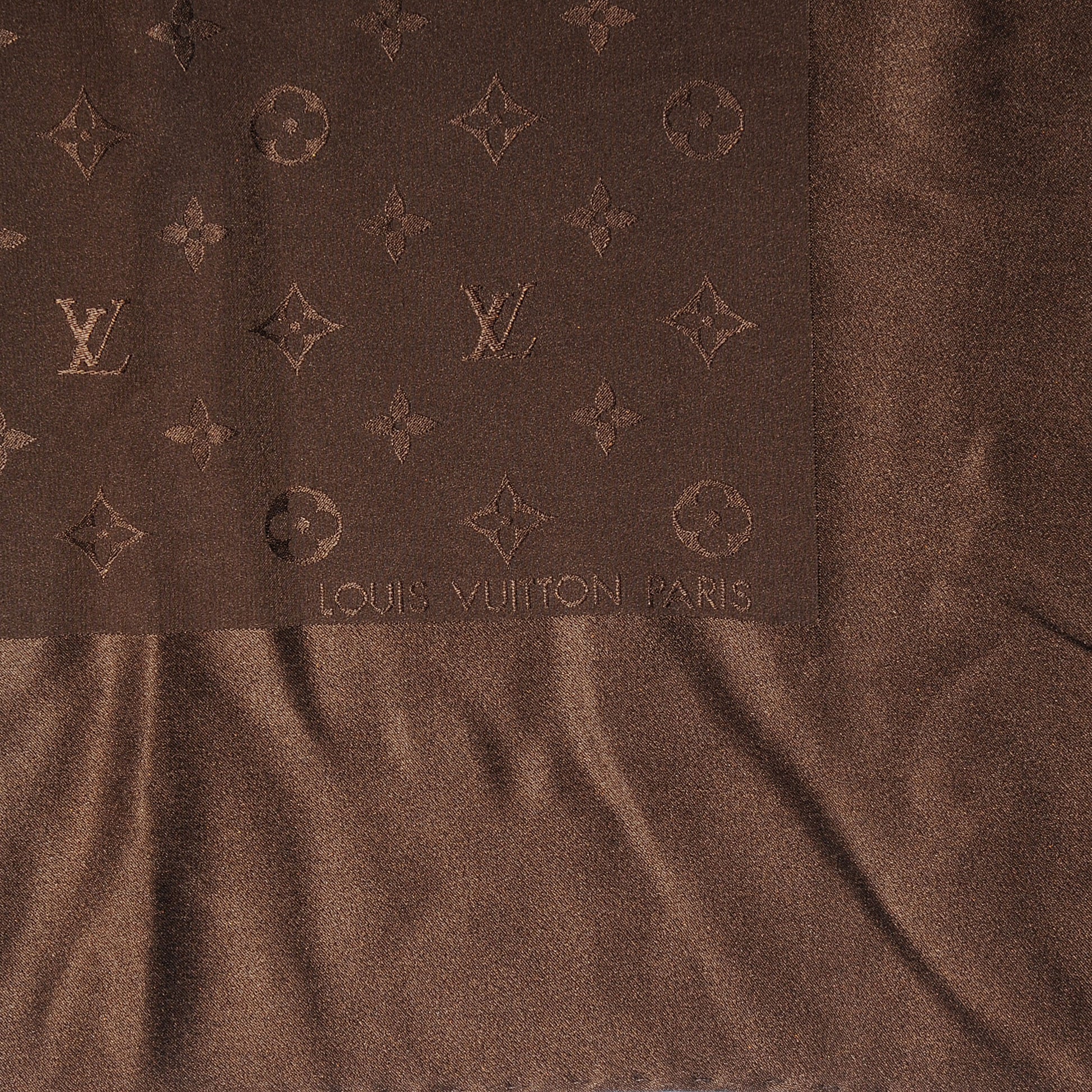 Louis Vuitton Silk Monogram Monaco Scarf Brown 1 of 5