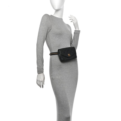 Chanel Calfskin Quilted Flap Waist Bag Black 2 of 12