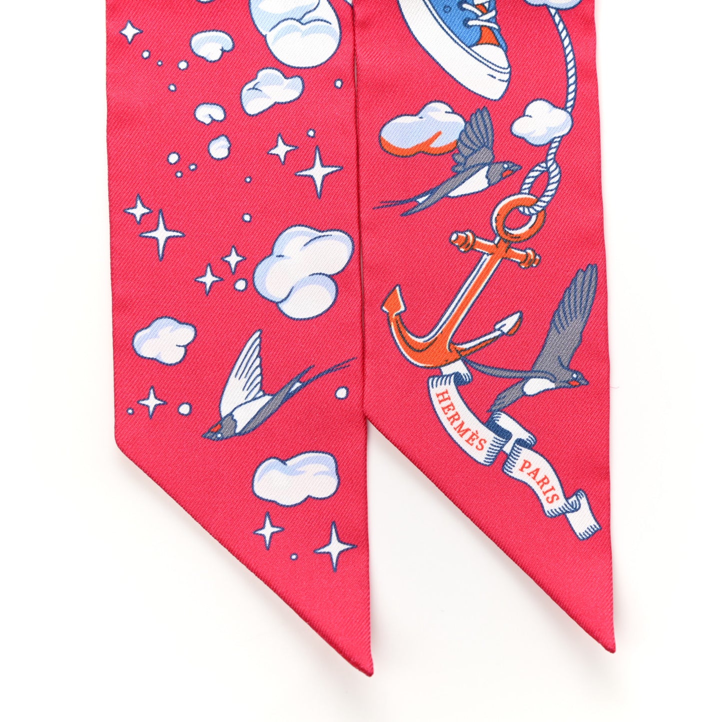 Silk Sur Mon Nuage Twilly Fuchsia Bleu Multicolor