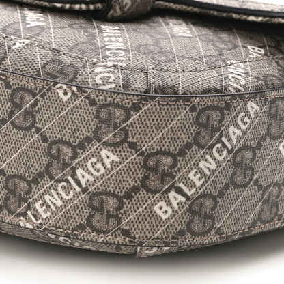 Gucci X BALENCIAGA GG Supreme Monogram Web Logo Print Mini Horsebit 1955 Shoulder Bag Beige Ebony 6 of 11