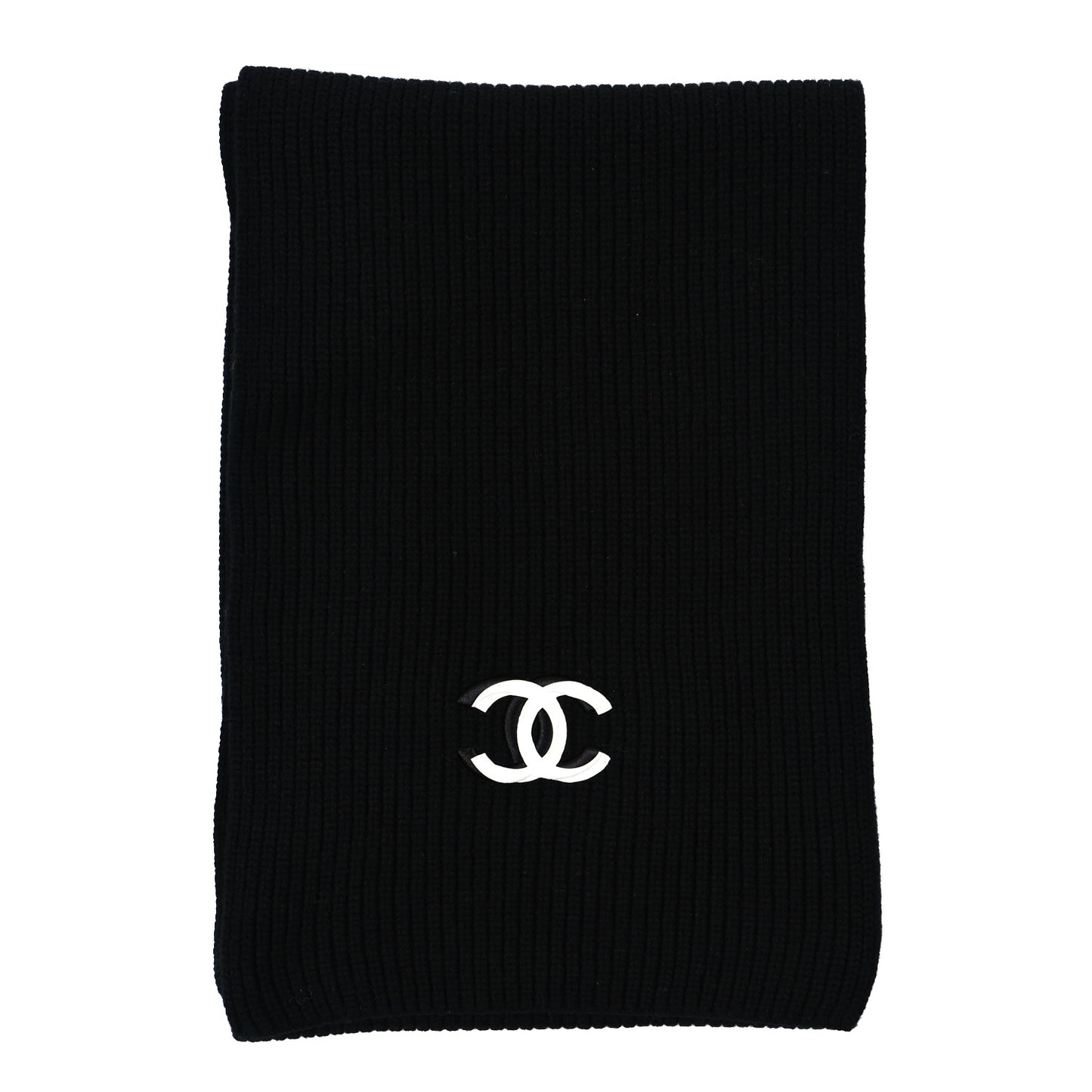 Wool Cashmere CC Scarf Black White