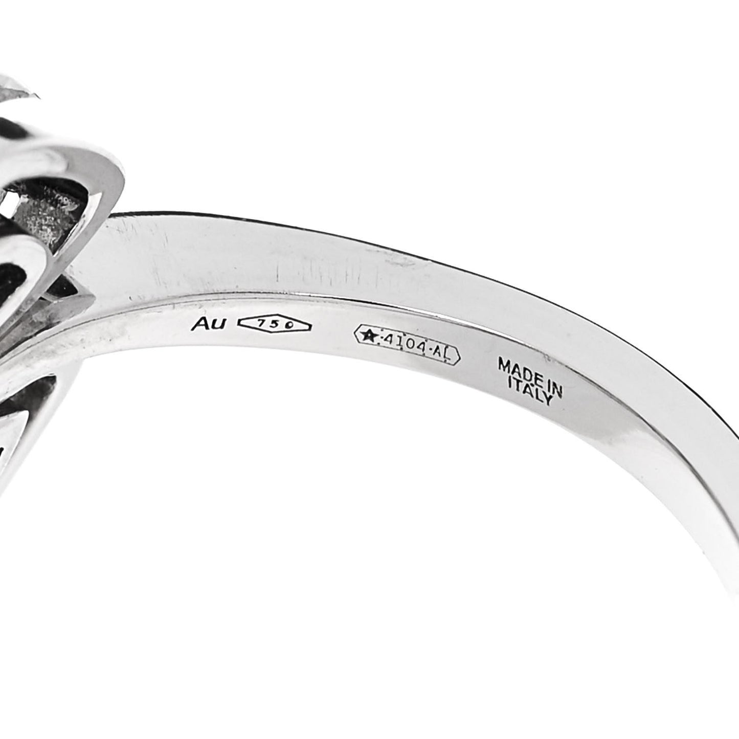18K White Gold Diamond Fiorever Bypass Ring 52 6
