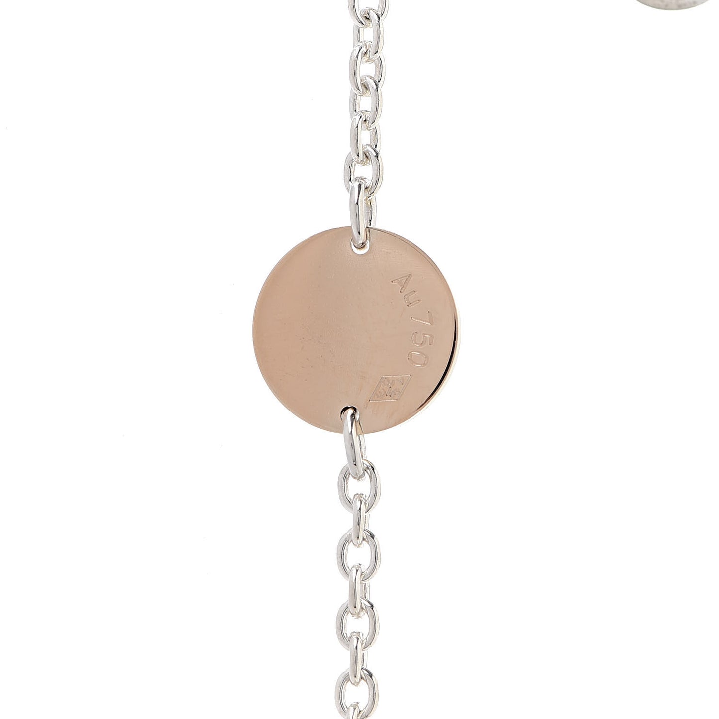 Sterling Silver 18K Rose Gold Confettis Long Necklace 80