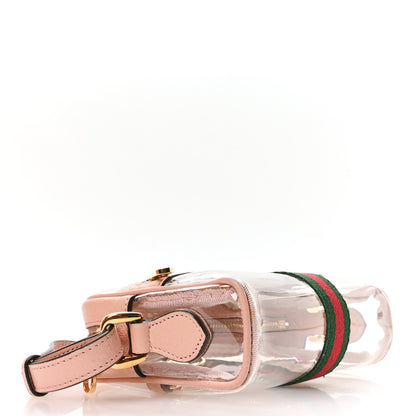 Gucci Vinyl Web Mini Ophidia Transparent Shoulder Bag Perfect Pink 4 of 10
