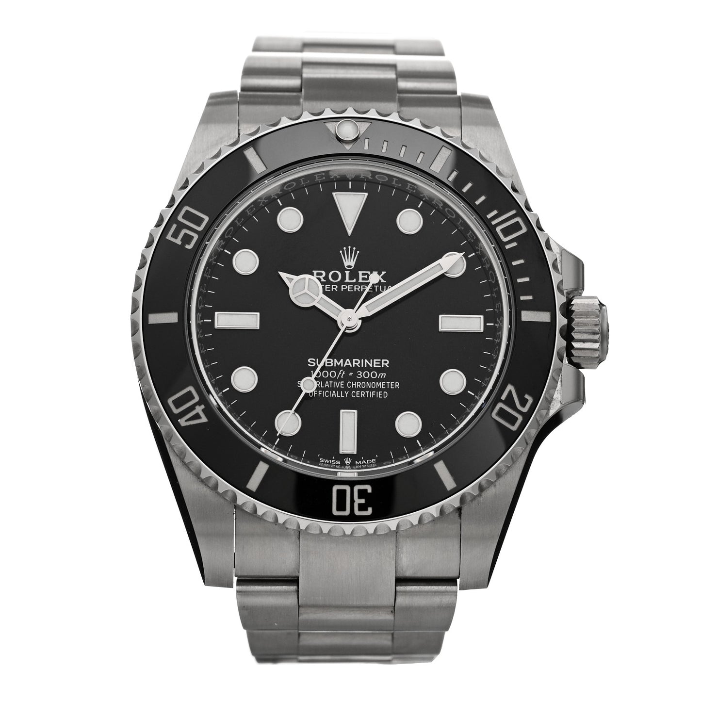 Stainless Steel 41mm Oyster Perpetual Submariner Watch Black 124060