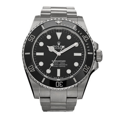 Rolex Stainless Steel 41mm Oyster Perpetual Submariner Watch Black 124060 1 of 5