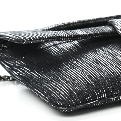 Christian Dior Metallic Nubuck Medium Diordouble Chain Bag Black Silver 7 of 8