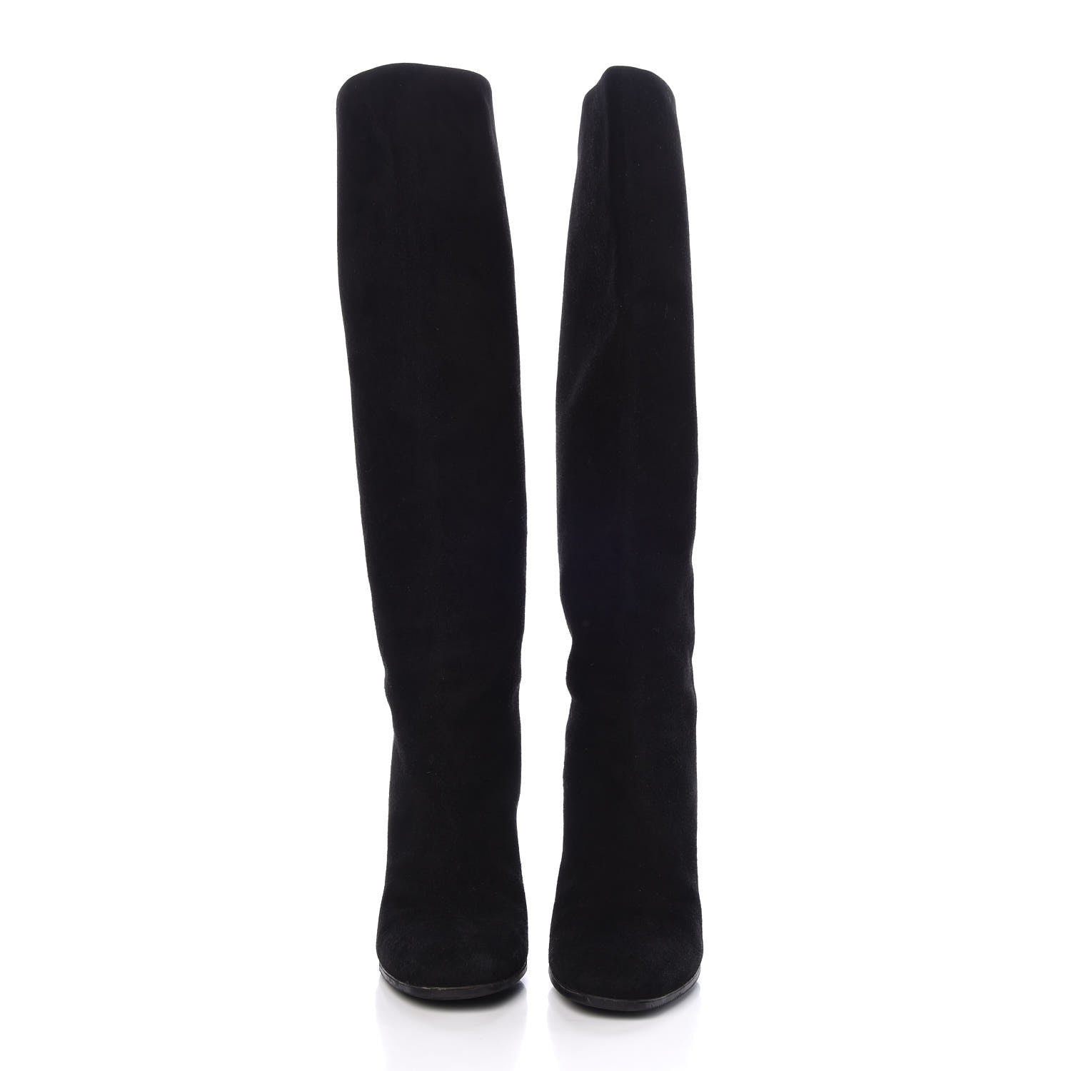 Gucci Suede Studded Jacquelyne Knee High Boots 36.5 Black 2 of 9