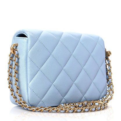 Chanel Iridescent Caviar Quilted Mini My Perfect Flap Light Blue 3 of 7