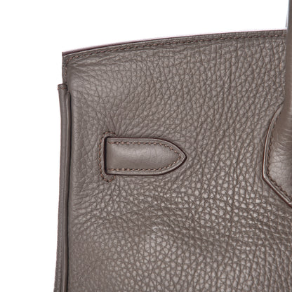 Hermes Taurillon Clemence Birkin 35 Taupe 31 of 33
