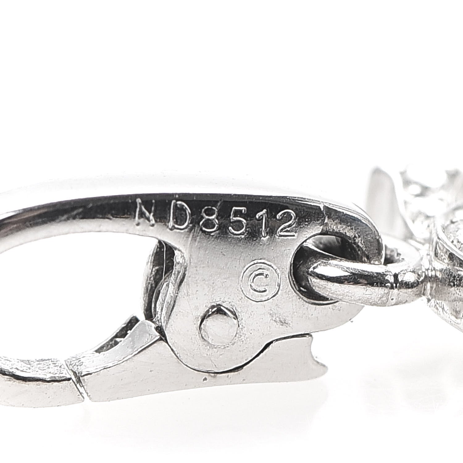 Cartier 18K White Gold Diamond Logo Charm 5 of 5