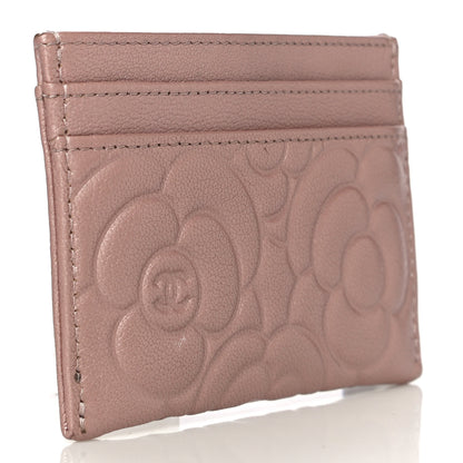 Chanel Goatskin Camellia Embossed Card Holder Light Pink 3 of 15