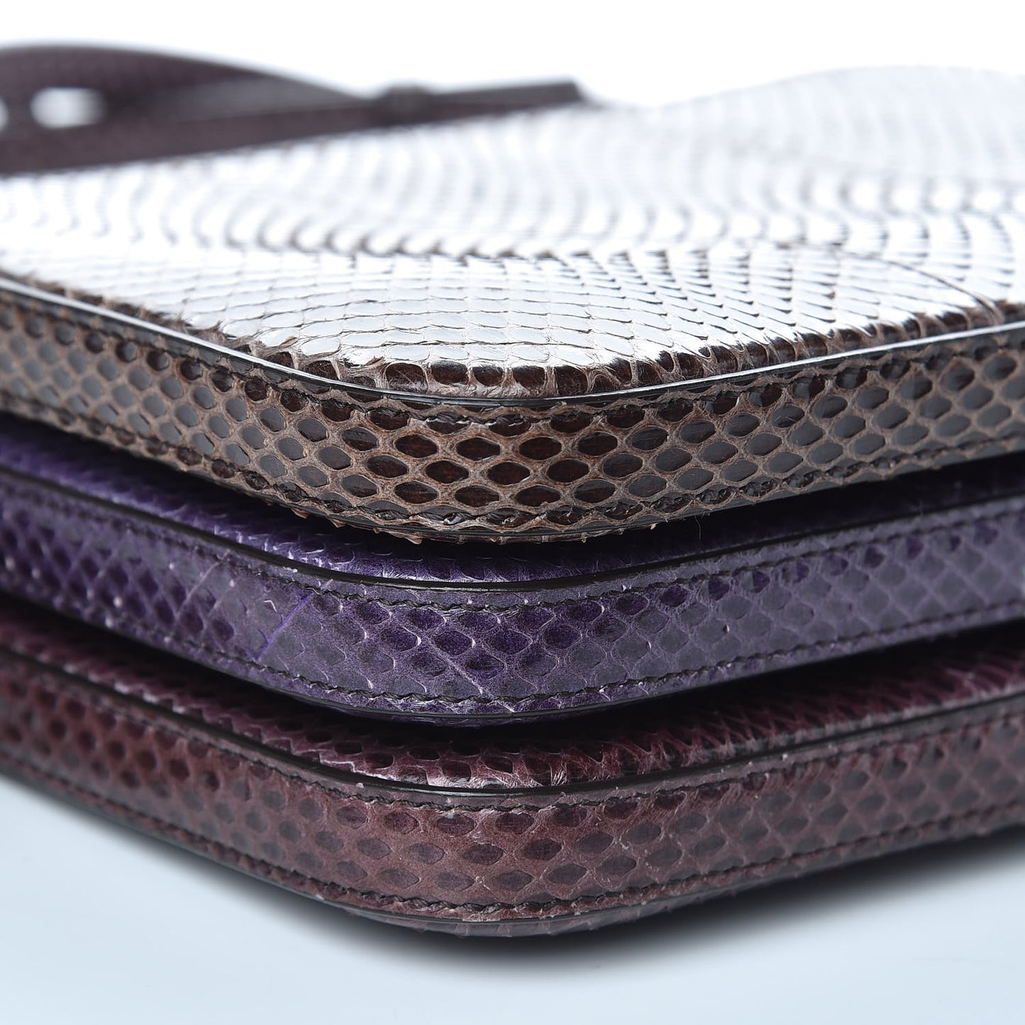 Snakeskin Tri-color Crossbody Bag Purple