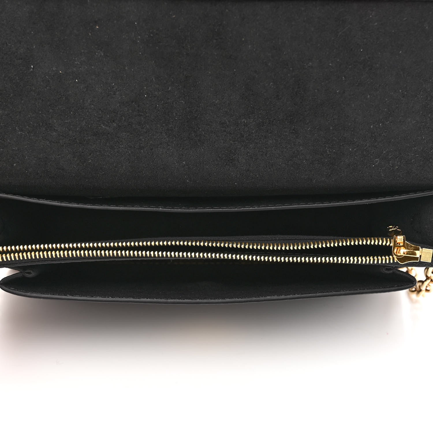 Louis Vuitton Damier Ebene Vavin Chain Wallet Black 5 of 9