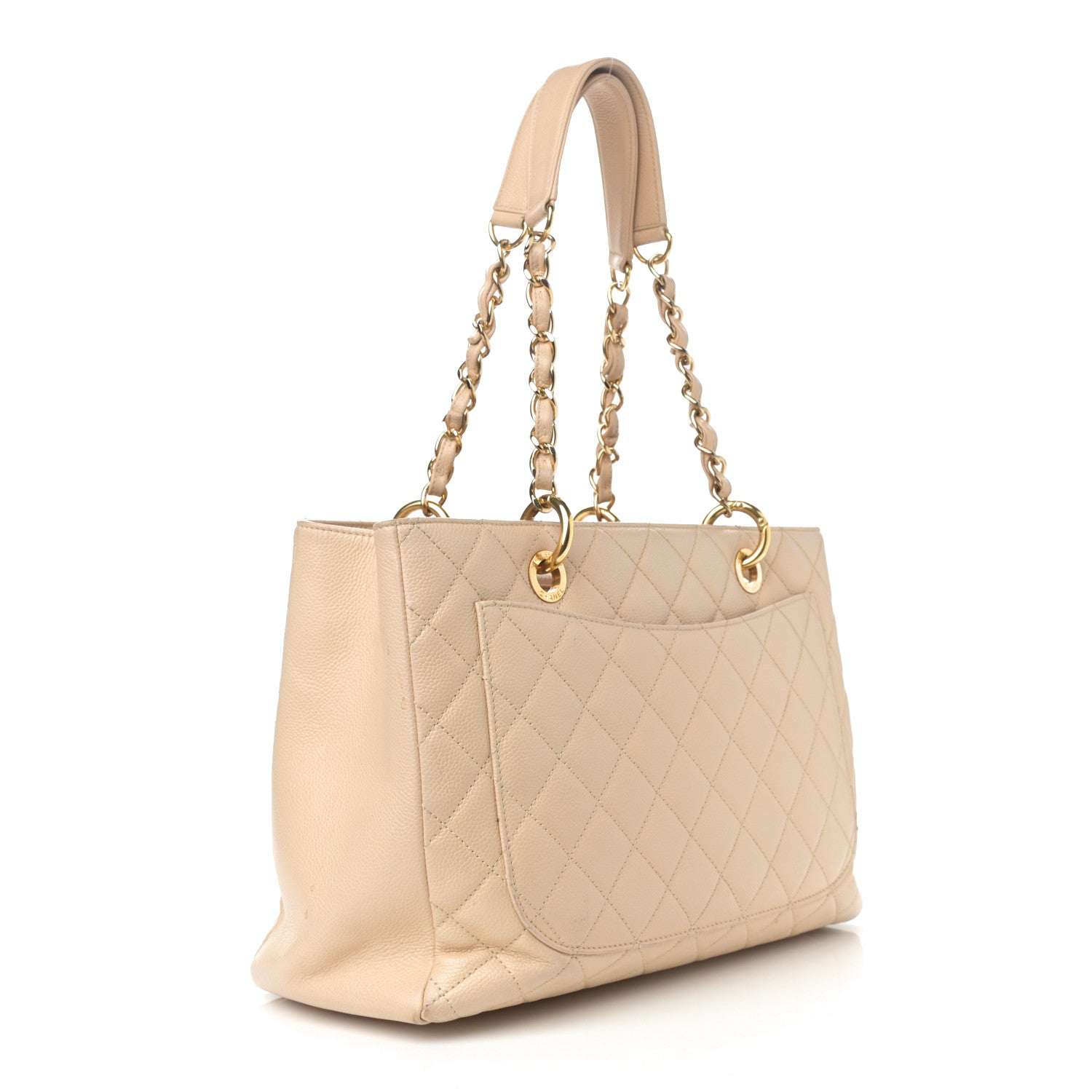 Chanel Caviar Quilted Grand Shopping Tote GST Beige 3 of 16