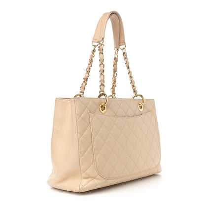 Chanel Caviar Quilted Grand Shopping Tote GST Beige 3 of 16